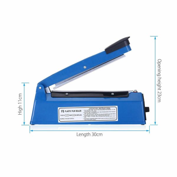 

12" heat sealing hand impulse sealer machine poly element plastic sealer