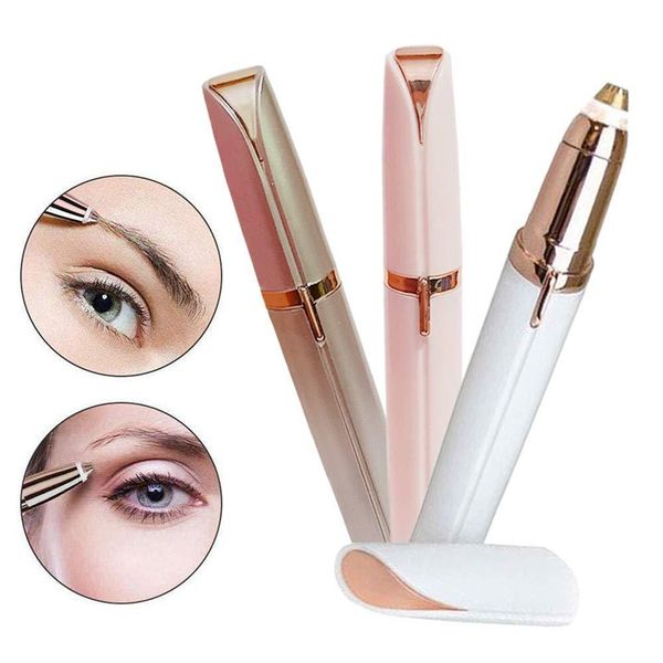 

new electric eyebrow trimmer makeup painless eye brow epilator mini shaver razors portable lipstick brows pen facial hair remover