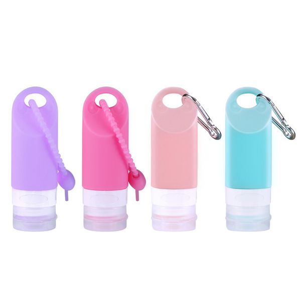 

58ml perforated silica gel filling with keyring flip cap plastic empty shampoo lotion hand soap storage bottle container dhd2875
