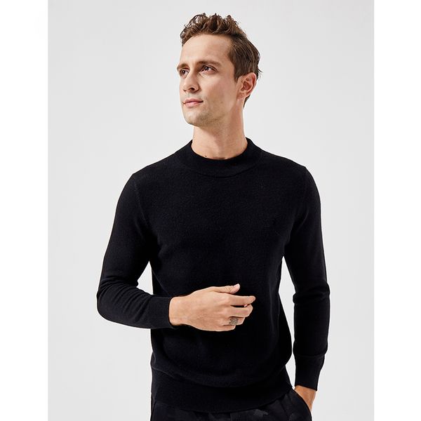 

men's cashmere bottoming shirt, White;black