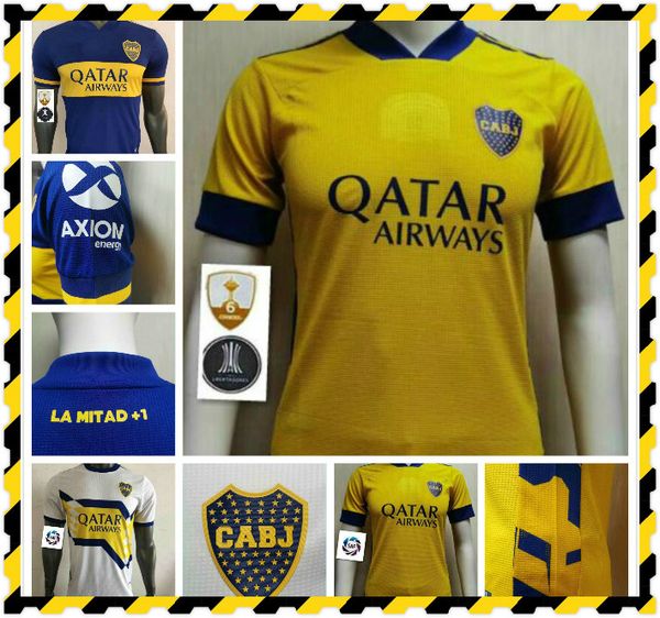 

20/21 boca juniors player version soccer jersey 2020 away tibet navy de rossi gago soccer shirts cardona benedetto pavÃ³n football uniform, Black;yellow