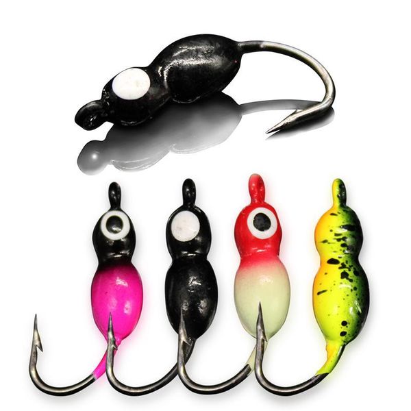 

gobygo 4pcs/lot 2m 2.2g ice jig kits metal bait sinking mini lead ice hook fishing lure winter fishing tackle artific qyltoq