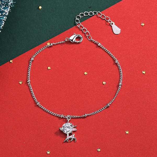 

and with s925 pure silver bracelet woman concise mori student pink colour fawn milu bracelet gift t200423, Black