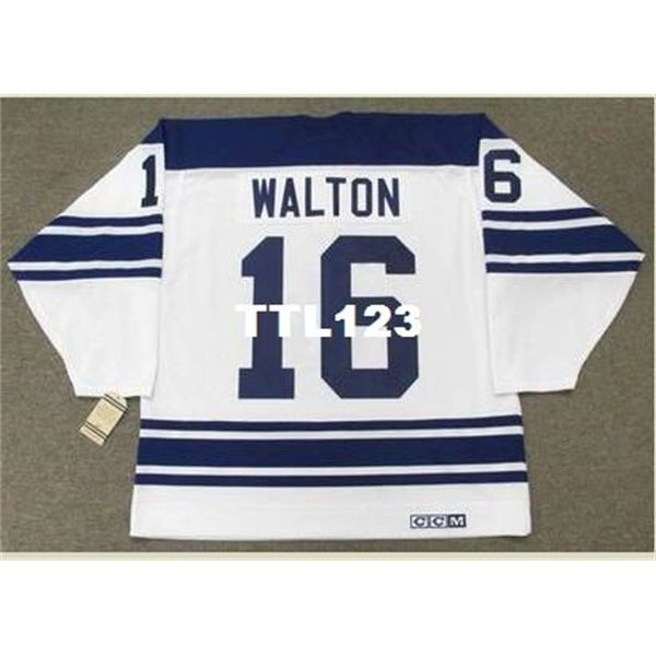 

mens #16 mike walton toronto maple leafs 1967 ccm vintage away hockey jersey or custom any name or number retro jersey, Black