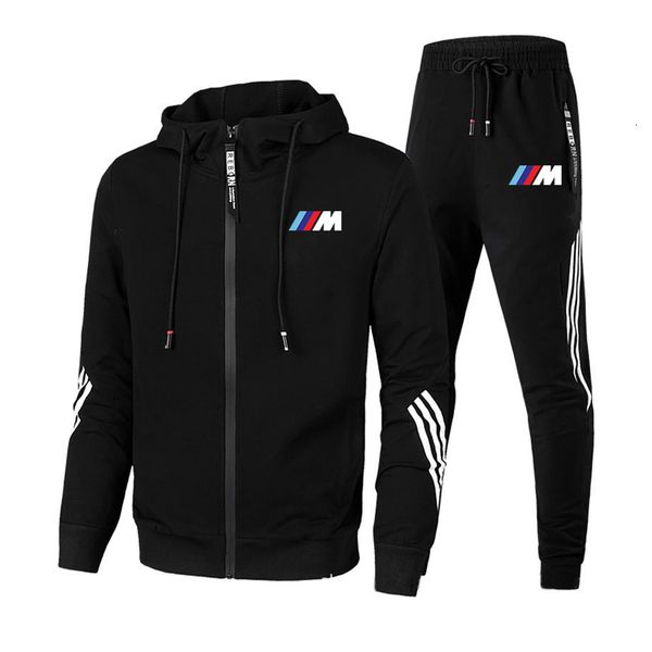 

men retrieve winter sets bmw m print rits hoodie + brochure two pieces casual training suit men's sports brand clothing sweat pack