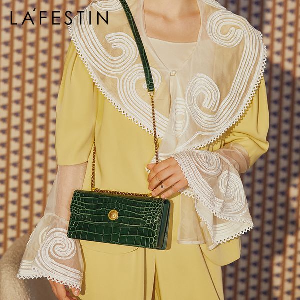

hbp lafestin bag women 2020 new trendy crocodile pattern shoulder messenger bag small and simple chain baguette bag