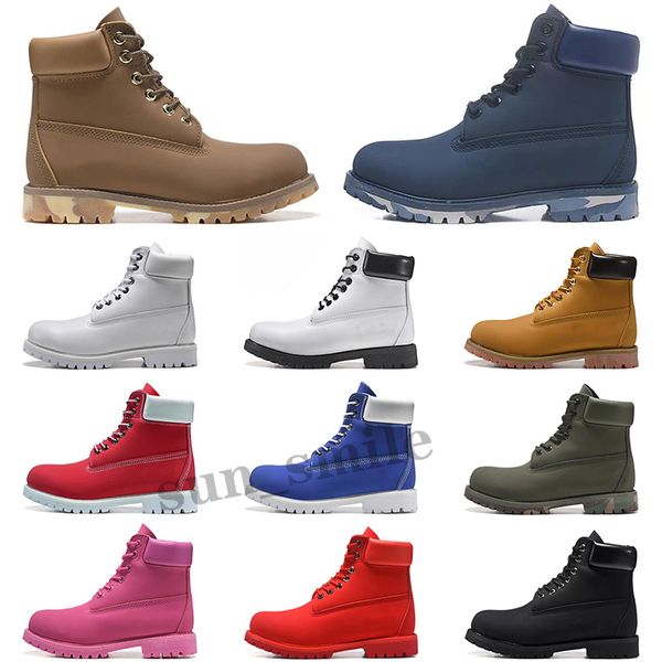 

fashion platform boots designer mens womens leather shoes ankle winter boot for cowboy yellow red blue black pink hiking work motorcycle