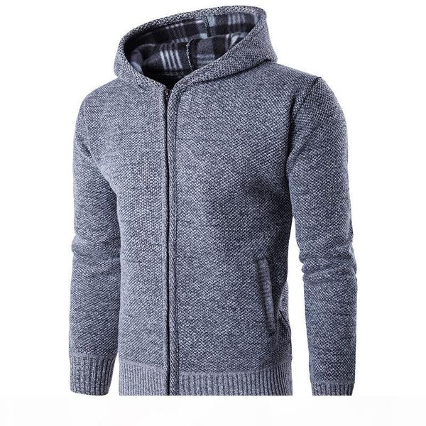 

осень зима мужская теплая вязать свитер молодой мужской капюшон и капюшон трикотаж спортивный пиджак спорт для бега, Black;brown