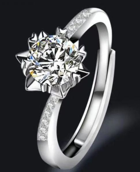 

factory1ipiwoman digcom new originality with fashion rings for s925 sterling silver and 4c standard moissanite open engement desige, Golden;silver