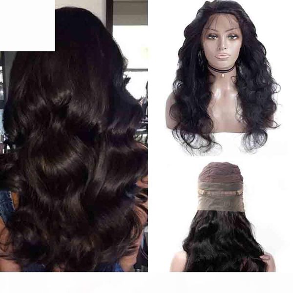 

brazilian 360 lace frontal wig brazilian remy straight wigs body wave wig lace front human hair wigs for black women remy hair, Black;brown