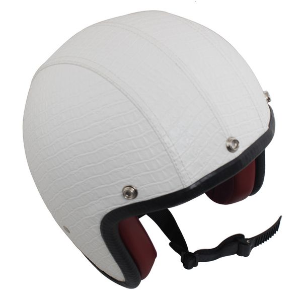 

pu leather retro style motorbike helmet motor open face 3/4 m l xl motorcycle