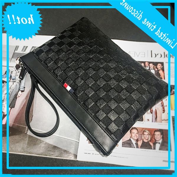 

2019 new korean leisure hand lattice file fashion simple atmosphere wrist bag card