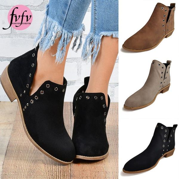 

boots [fvfv]women shoes ankle short fashion spring autumn pointed woman plus size 36-41 pretty girl1, Black