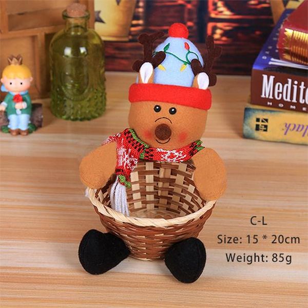 

christmas candy basket santa claus decoration for home cute elk snowman fruit storage baskets gifts new year 2021 party supplies jllkaq