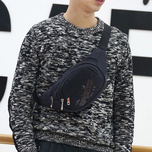 

men women waist packs canvas solid color casual sports pockets shoulder bag handbag on the belt kadin bel cantasi #yj