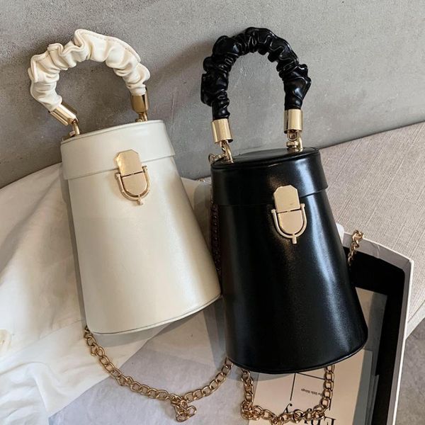 

cross body ladies small bag 2021 trendy fashion fold hand clutch shoulder messenger wild ins bucket chain strap design