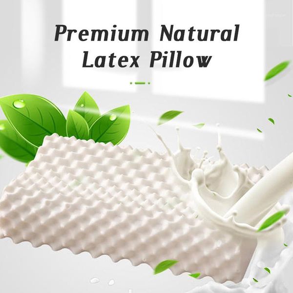 

60x40 thailand pure natural latex pillow remedial neck protect vertebrae massage health care orthopedic pillow slow rebound1