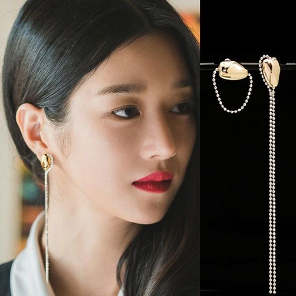 

new korean fashion jewelry earrings tassel retro long drop earrings chain metal wholesale statement brincos, Silver