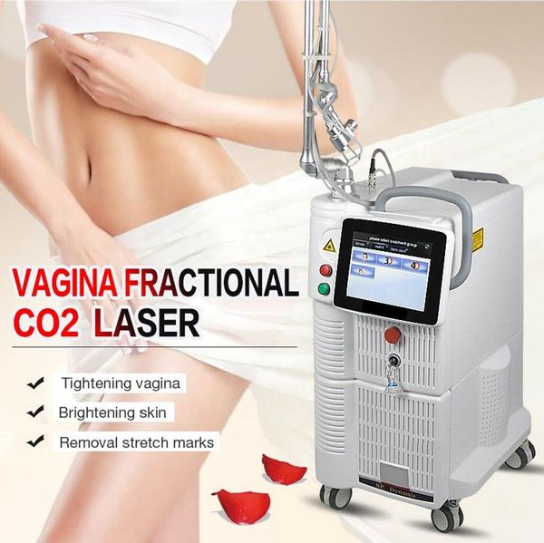 Güçlü CO2 Fraksiyonel Lazer Dikey RF Tüp 1060 Nm Dalga boyu kırışıklıklar Scars Strens Strips Sökme Vigina Sıkma Yüz Kaldırma Cilt Gençleştirme Güzellik Makinesi