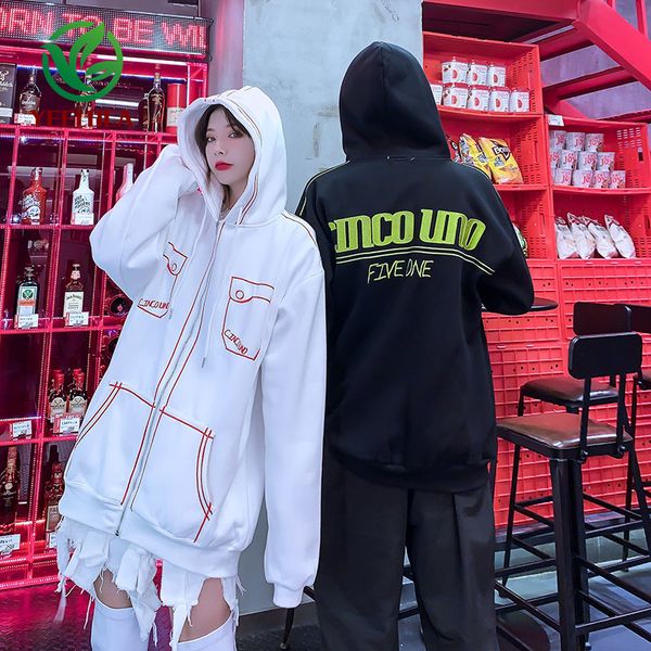 

2020 fashion zipper men's hoodie couple men's and women's fashion design jacket wear fashion sweatshirt c1117, Black