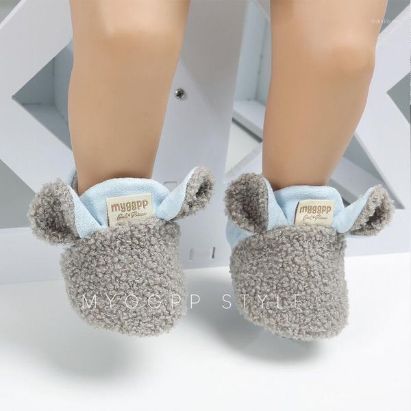 

cute solid soft soles fleece kids shoes for baby girls1