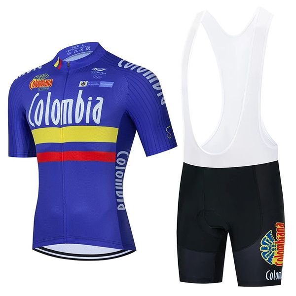 2024 Blu Colombia Cycling Team Jersey Pantaloncini da bici Bib Set Ropa Ciclismo Uomo MTB Camicia Estate Pro Ciclismo Maillot Abbigliamento inferiore