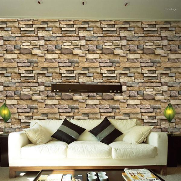 

wallpapers tv backdrop self adhesive rustic brick wallpaper waterproof wall covering stickers bedroom living room1