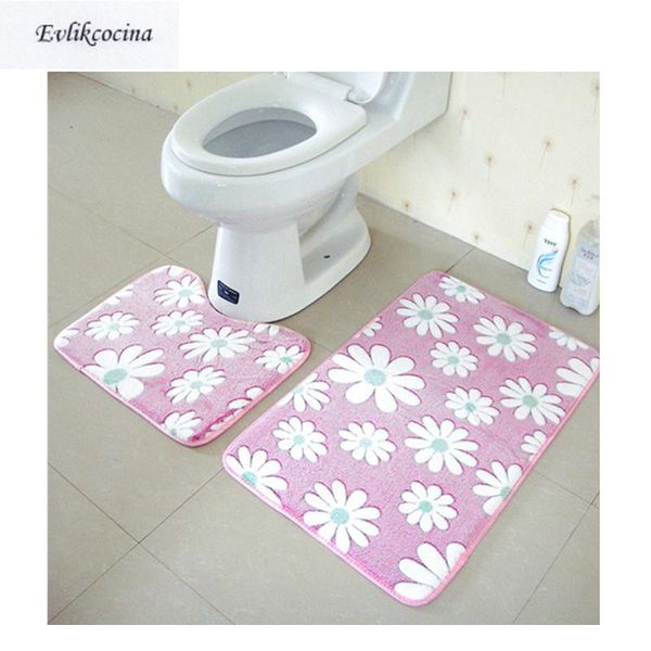 

bath mats 2pcs flowers coral velvet bathroom mat set non slip 45x50cm and 50x80cm tapis salle de bain tapete banheiro