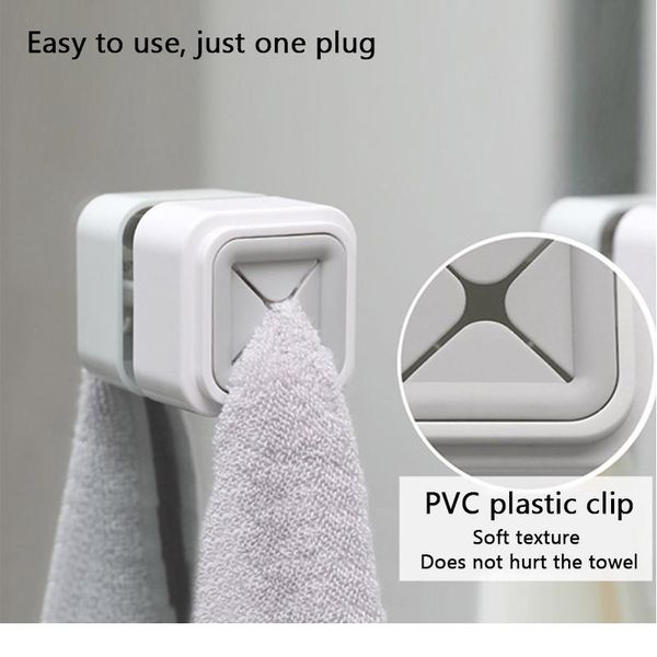 

1pc convenient towel holder washing cloth hanger rack kitchen storage hooks sucker wall window bathroom tool white bbypfj
