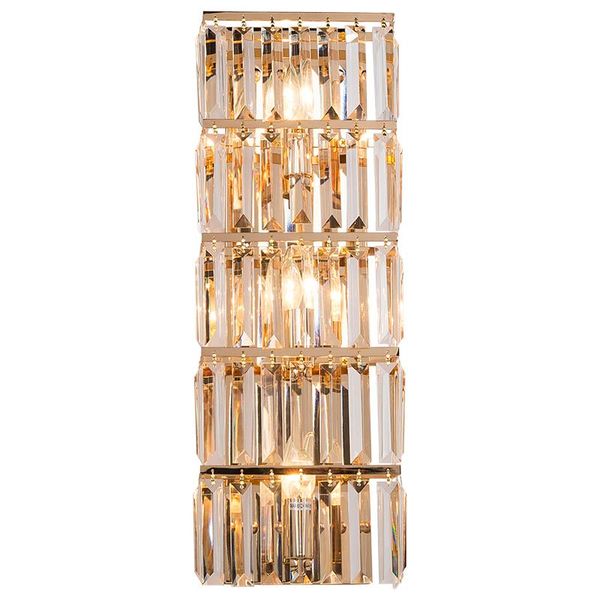 

modern golden crystal wall lamp stair walkway entrance led lighting living room wall light europe corridor crystal bar fixtures
