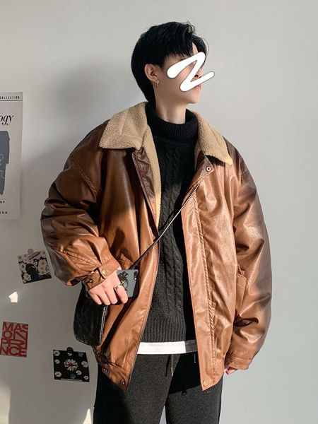 

2021 new privathinker men's oversize jacket woman warm thicken hip hop coat streetwear men casual new windbreaker coats atk9, Black;brown