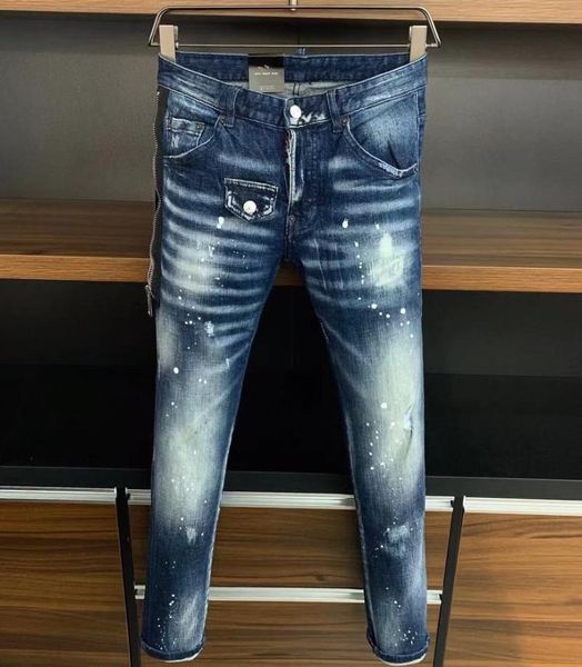 

jk12453 fashion men's jeans 2020 runway european design party style men's clothing, Blue