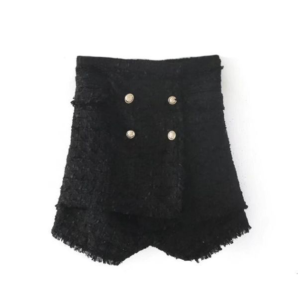 

2021 new autumn high rise shape exit short elegant women textile tweed normal thickness fi6w, White;black