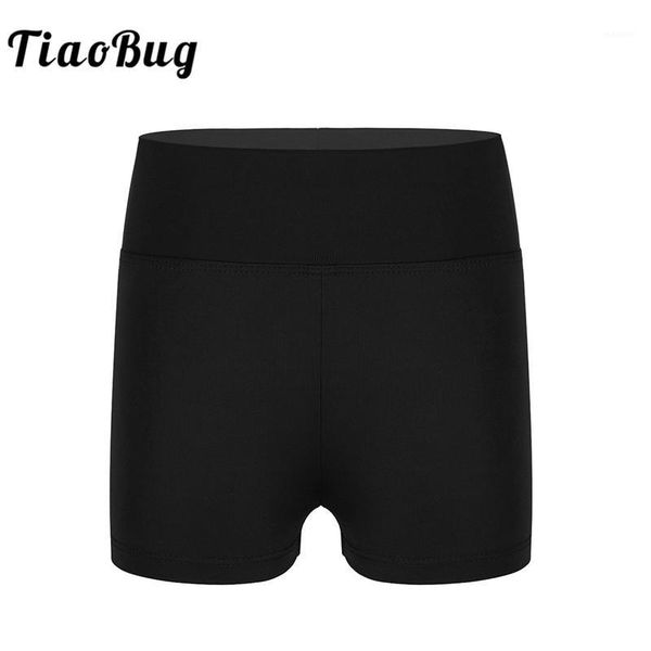 

tiaobug kids girls high waist activewear ballet dance shorts bottoms gym sports fitness yoga gymnastics shorts child dance wear1, Black;red