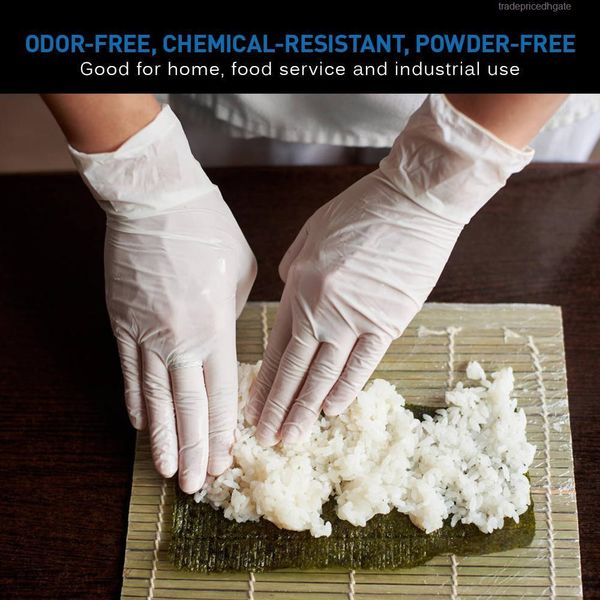 

gloves disposable chemical-resistant real home 100pcs for pvc cooking restaurant bakery healthful