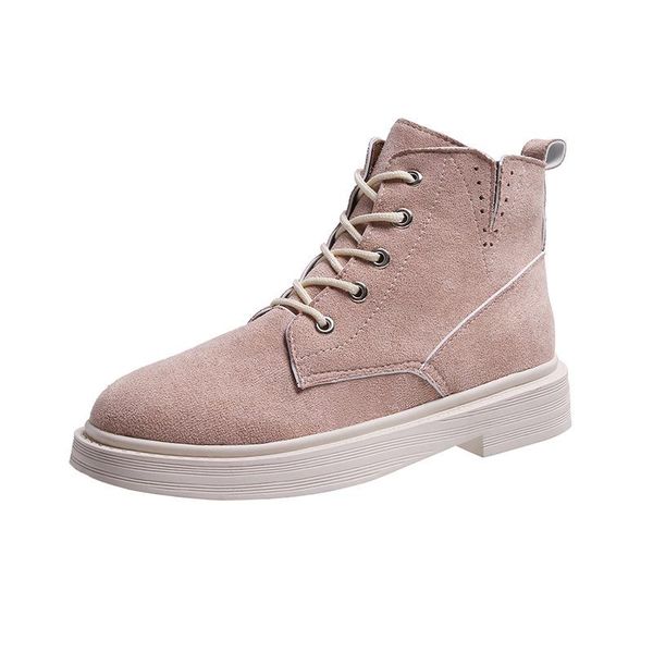 

autumn and winter boots female thick with lace low tube ladies short, Black