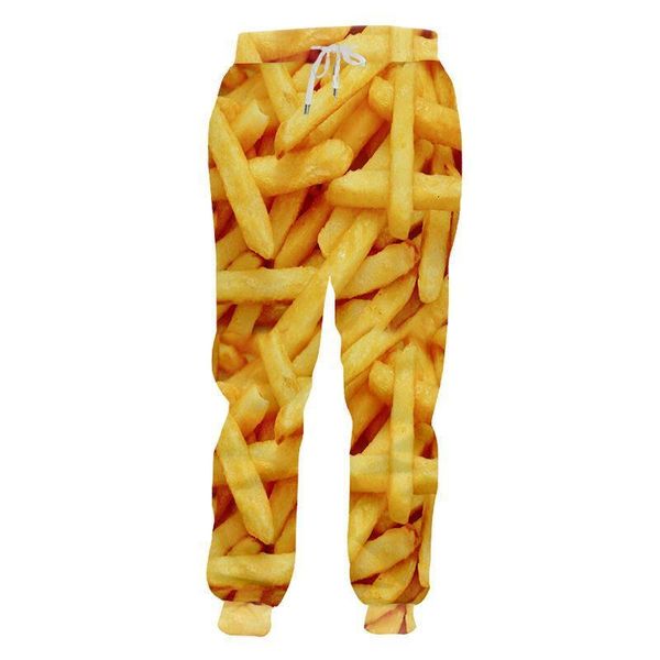 

jogger pants men women loose food 3d sweat pants print french fries sweatpants streetwear fitness sports trousers custom, Black