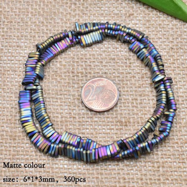 

6x1mm 360pcs matte natural stone hematite beads two holes square loose spacer beads for jewelry making diy bracelets pulseira wmtmrb