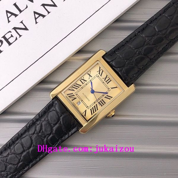 

2020 luxury designer brand joker leather tank watch mens square automatic movement men watches a1, Slivery;black