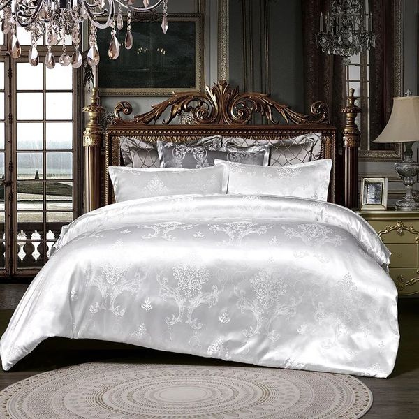 

luxury designer bedding sets sation white  bed comforters sets cover embroidery stylish king size bedding sets