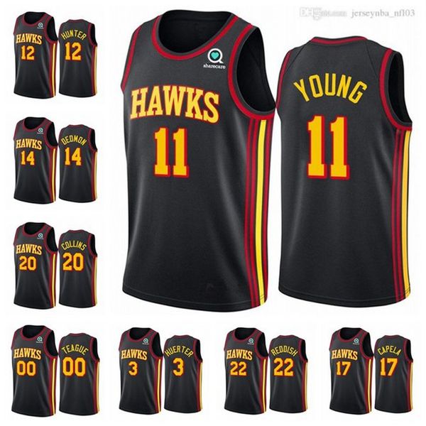 

атланта ястребы men cam reddish trae young 2020/21 swingman city nba женщины молодежный баскетбольный джерси черный значок, Black