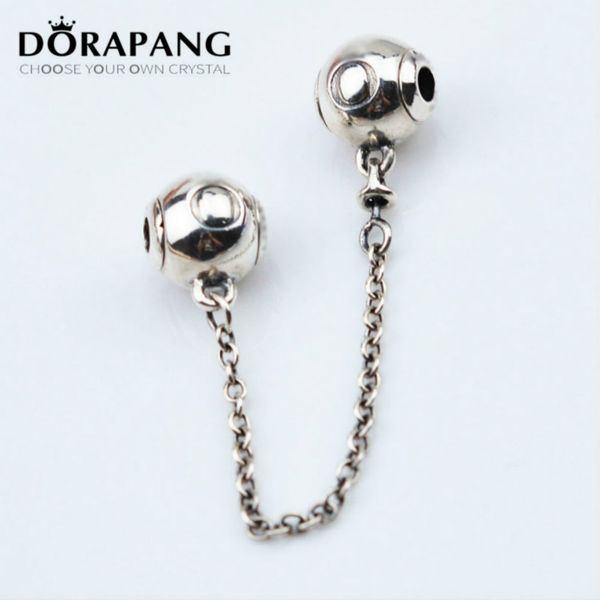 

2021 new authentic essence 925 sterling silver bead charm logo ball lock safety chain beads fit women bracelet bangle diy jewelry e1062, Black