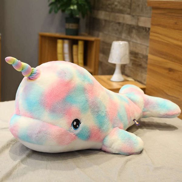 

unicorn new color down plush cotton toy large marine creature whale doll pillow