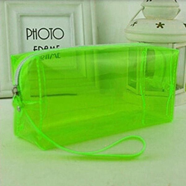 

pencil zipper storage cosmetic pouch stationery various color clear