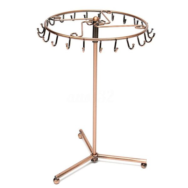

jewelry pouches, bags rotating ring display holder organizer necklace stand rack 23 hooks, Pink;blue