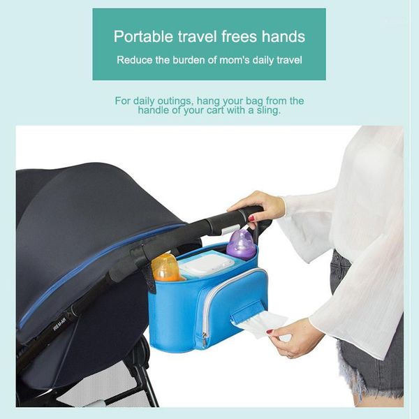 

stroller parts & accessories baby diaper bags mom bag large capacity storage on handle hanging bottle nappy hanging1