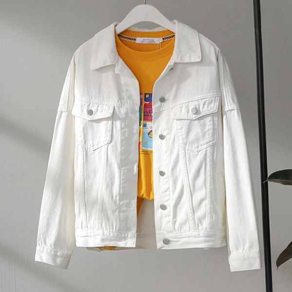 

plus size loose ripped black denim jacket women 4xl 5xl spring streetwear pink red basic lover's jeans coat casual outwear, Black;brown