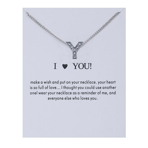

styles very gute gift card 26 letters silver color necklace with a-z pendant, ing