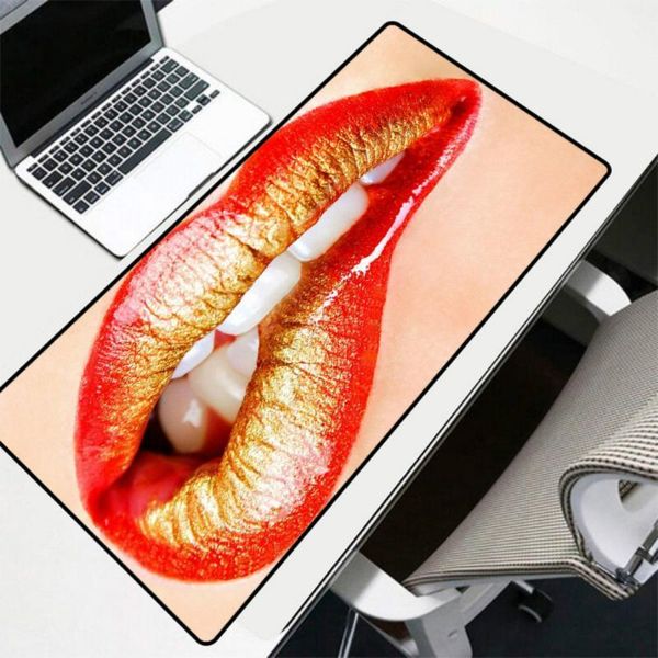 

mouse pads & wrist rests mairuige large pad lips pattern game accessories black seam computer pc notebook office keyboard desk1