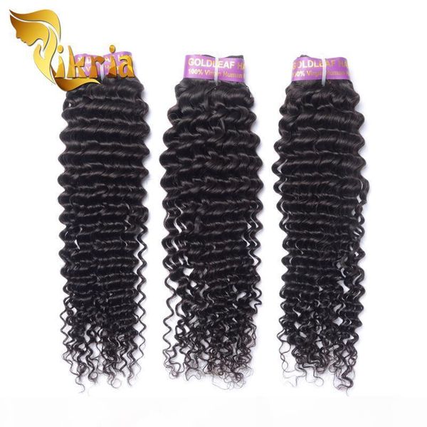 

brazilian human hair extensions malaysian peruvian indian virgin human hair wefts deep curly 3 bundles dyeable hair weave, Black